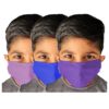 Kids 2-Ply Cotton Masks - 3 Pack (Pink, Blue, Purple) - S/M